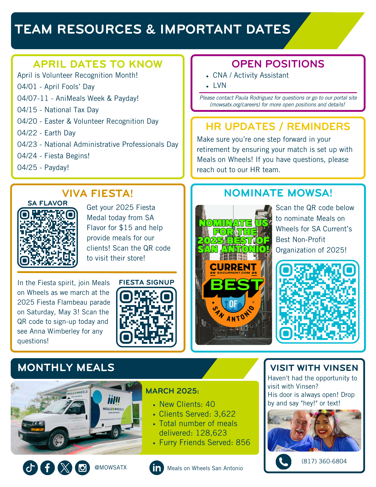 Back of April Employee Newsletter