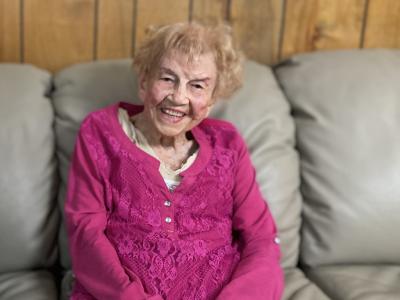 Esther, a 103-year-old client