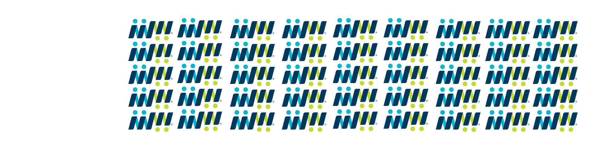 45 Meals on Wheels logo swooshes in dark blue, light blue, and green
